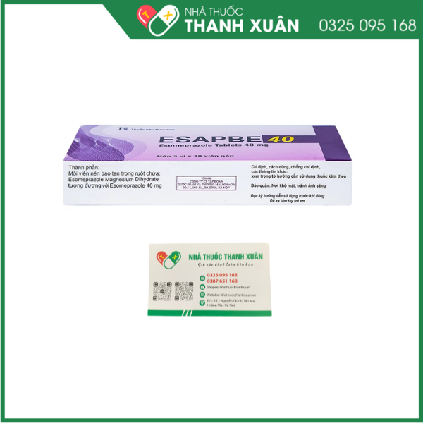 Esapbe 40 điều trị bệnh trào ngược dạ dày thực quản